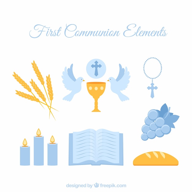 First communion blue elements