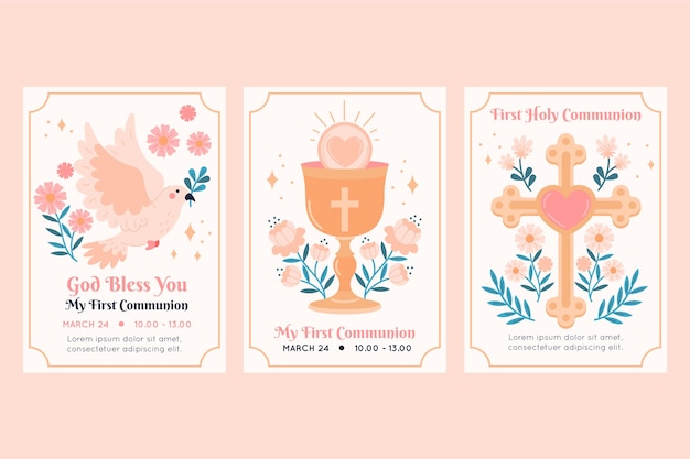 First communion cards set design