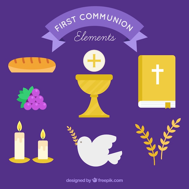 Free vector first communion collection in flat design