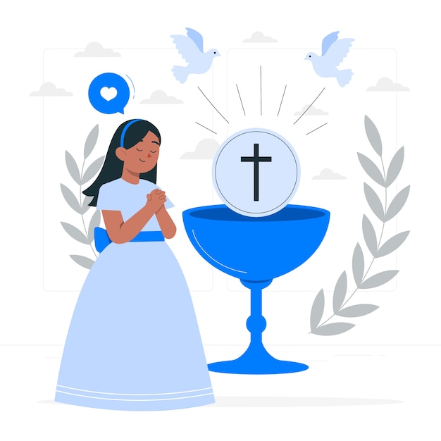 Free vector first communion concept illustration