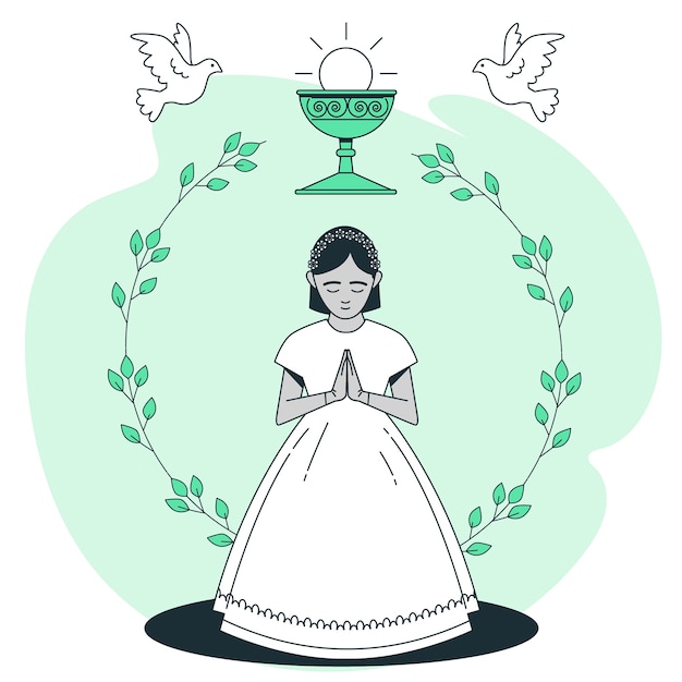 Free vector first communion concept illustration