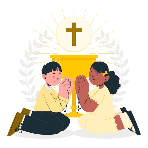 Free vector first communion concept illustration