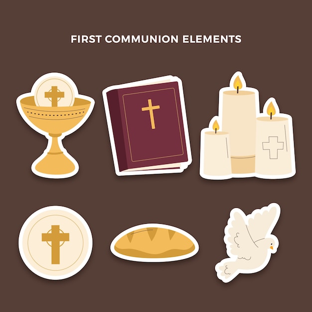 Free vector first communion element collection