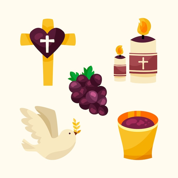 Free vector first communion element collection