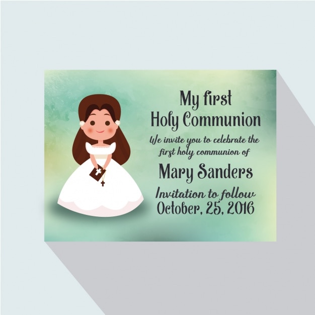 First communion invitation card