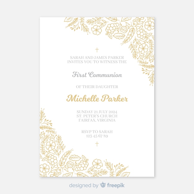 First communion invitation template 