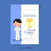 Free vector first communion invitation template