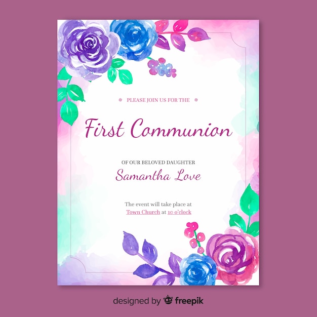 First communion invitation template