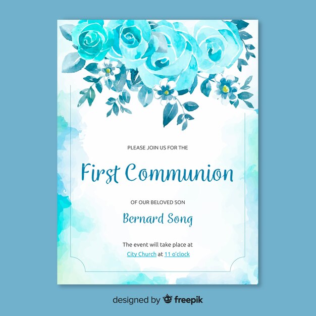First communion invitation template 