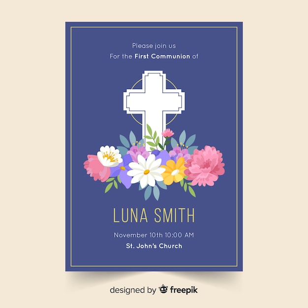 First communion invitation template