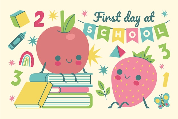 Free vector first day of school background