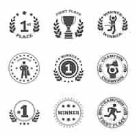 Free vector first place icons set