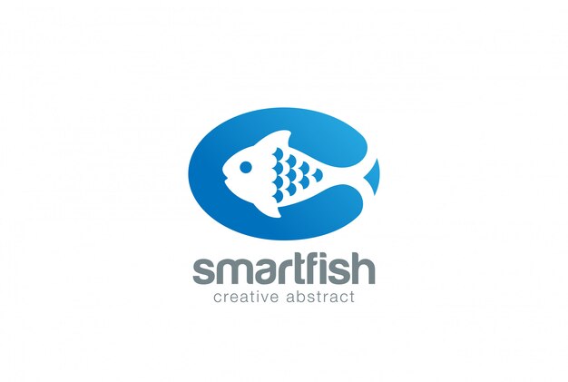 Fish Abstract Fish on dish  Logo vector icon