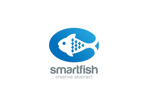 Fish Abstract Fish on dish  Logo vector icon