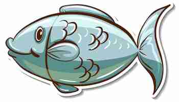 Free vector fish animal cartoon sticker