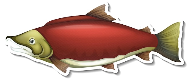 Free vector fish animal cartoon sticker