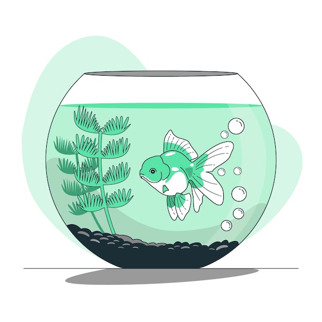 Illustrazione di concetto di ciotola di pesce