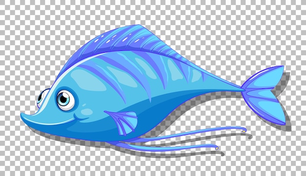 Free vector a fish cartoon character isolated on transparent