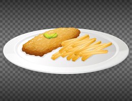 Free vector fish and chips