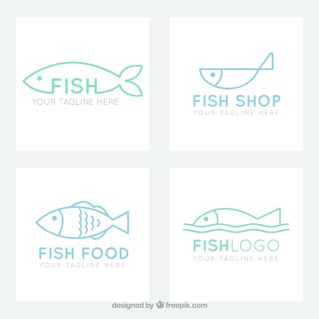 Fish logos collection for companies branding