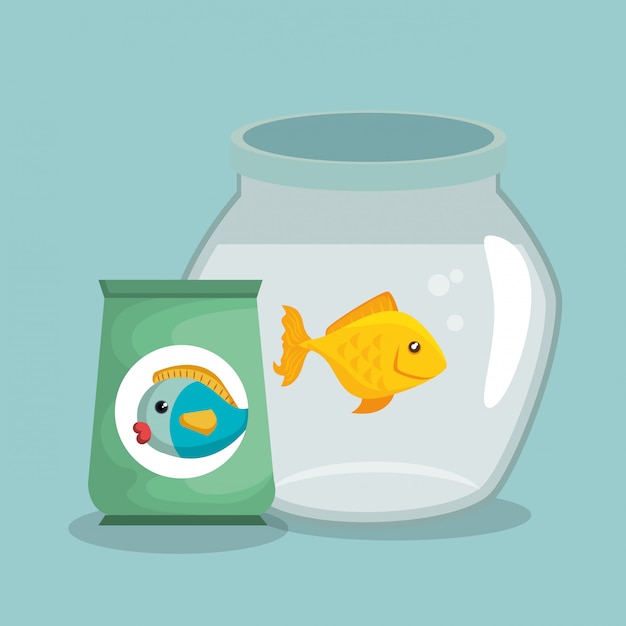 Free vector fish pet in aquarium