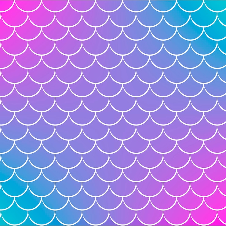 Free Vector fish scale and mermaid background