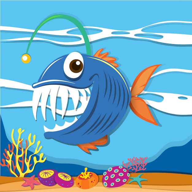 Free vector fish swimming under the sea