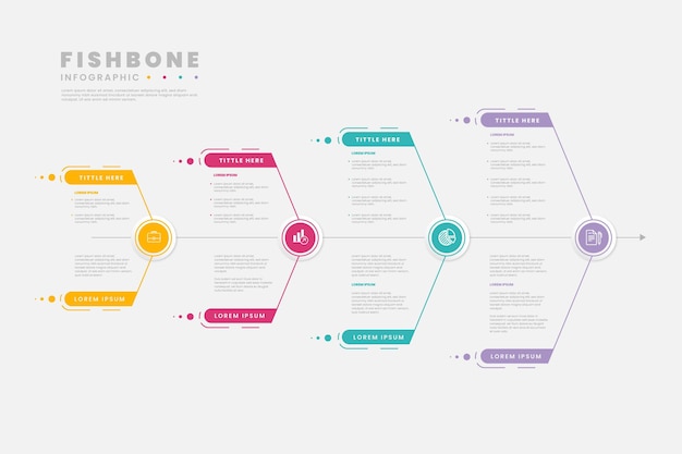 Free vector fishbone infographic template