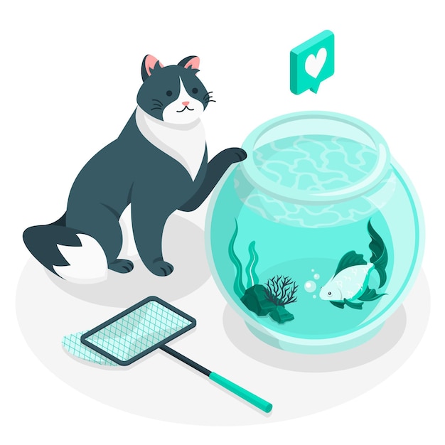 Fishbowl концепция иллюстрации