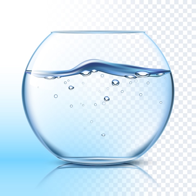 Vettore gratuito fishbowl with water flat pictogram