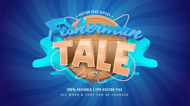 Fisherman tale 3d text style effect. editable illustrator text style.