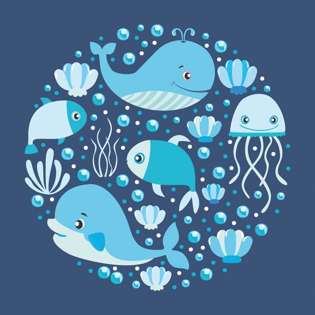 Fishes background design