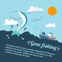 Free vector fishing boat poster