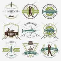 Free vector fishing clubs colorful emblems