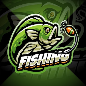 釣り​e​スポーツ​マスコット​の​ロゴ​デザイン
