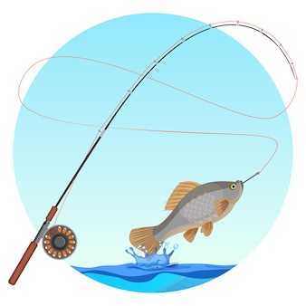 Download Premium Vector | Fishing rod illustration vector