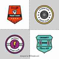 Free vector fitness badge collection