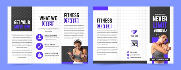 Free vector fitness center  brochure template