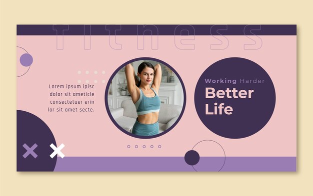 Free vector fitness center  facebook post template