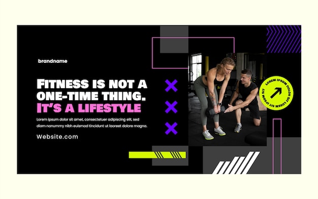 Free vector fitness center  facebook post template