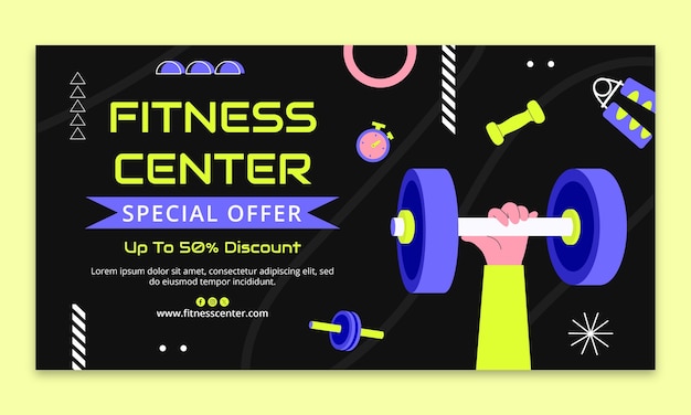 Free vector fitness center  facebook template