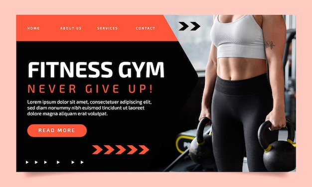 Fitness center  landing page template