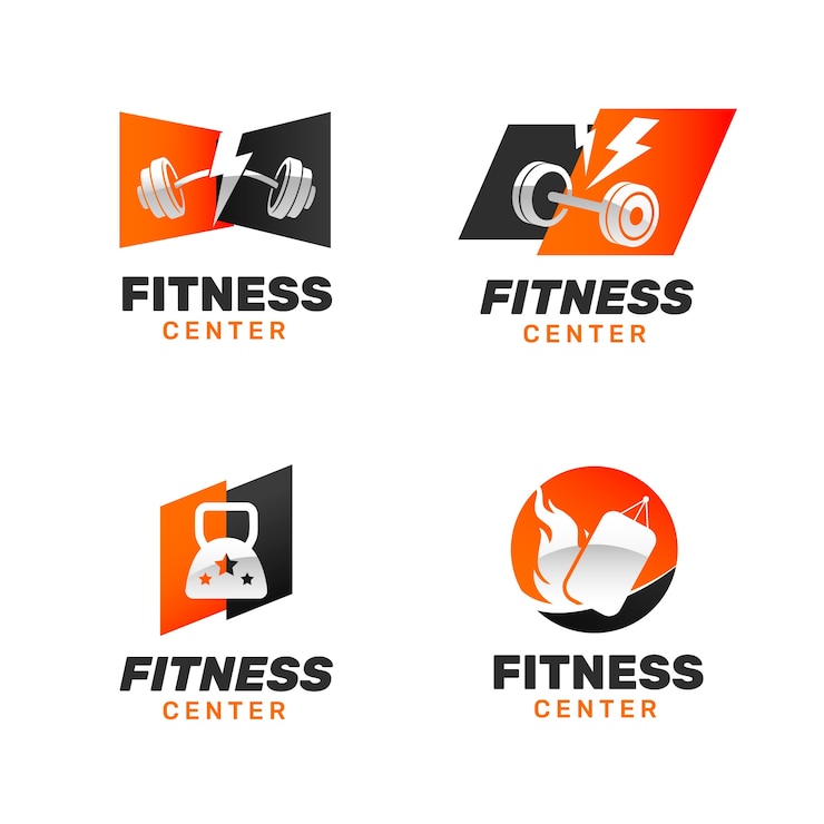 Free Vector fitness center logo design template