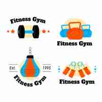 Free vector fitness center logo design template