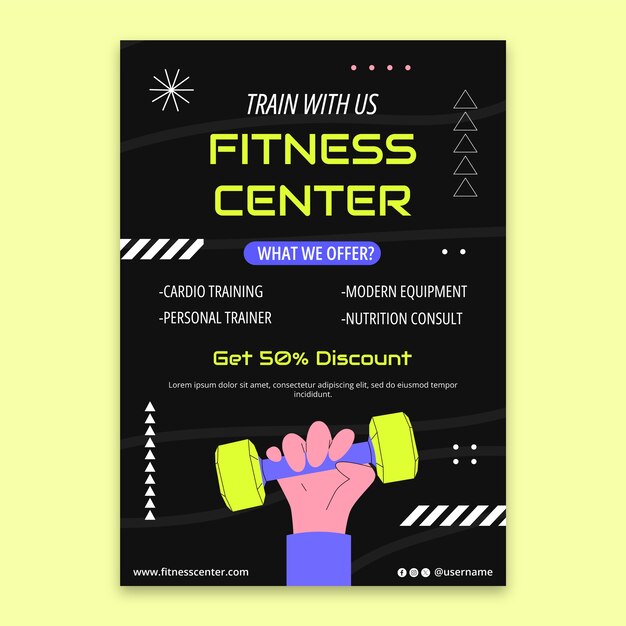 Fitness center  poster  template