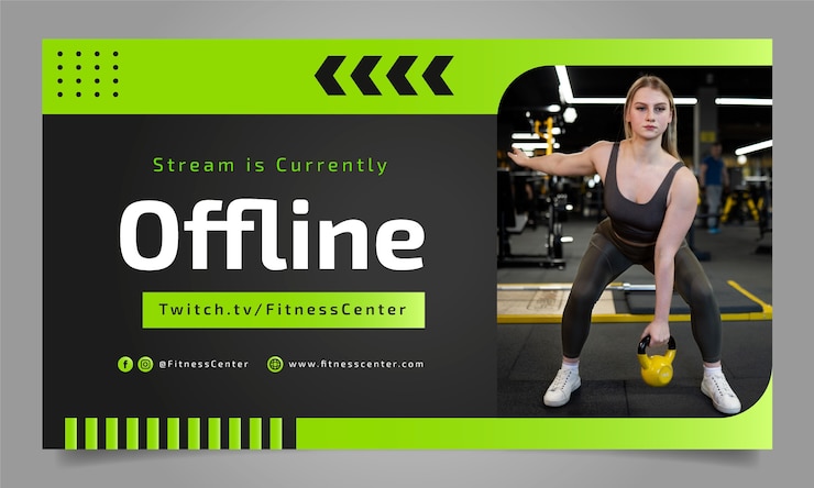 Free Vector fitness center  twitch background