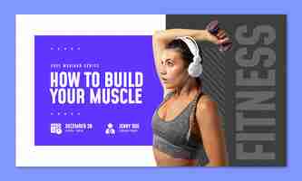 Vettore gratuito modello webinar per centro fitness