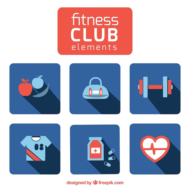 Vettore gratuito icone fitness club vettoriali