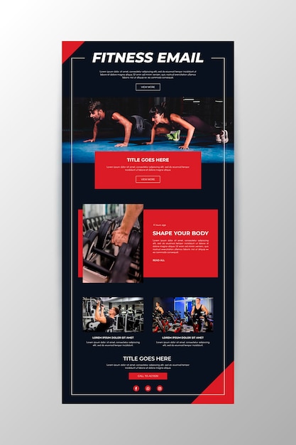 Free vector fitness communication email template