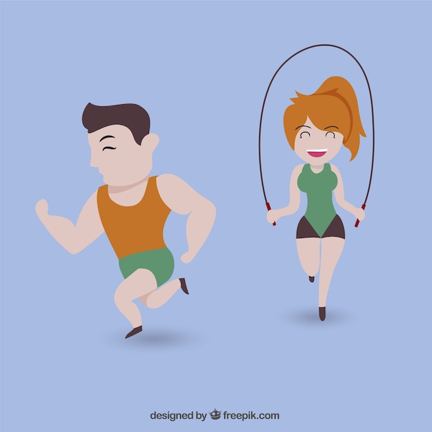 Free vector fitness couple